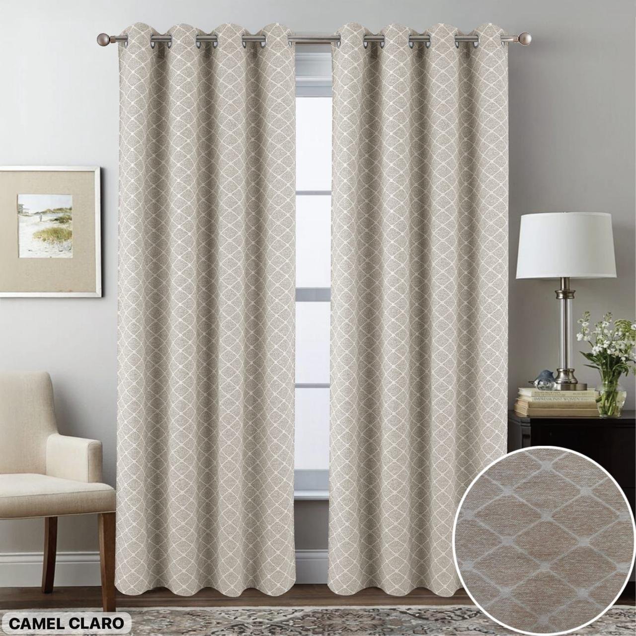 Vista alternativa de CORTINA GRUESA TIPO LINO CON ARGOLLA