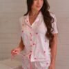 Miniatura de Pijama Short Manga Botones Piel de Durazno Sublimada